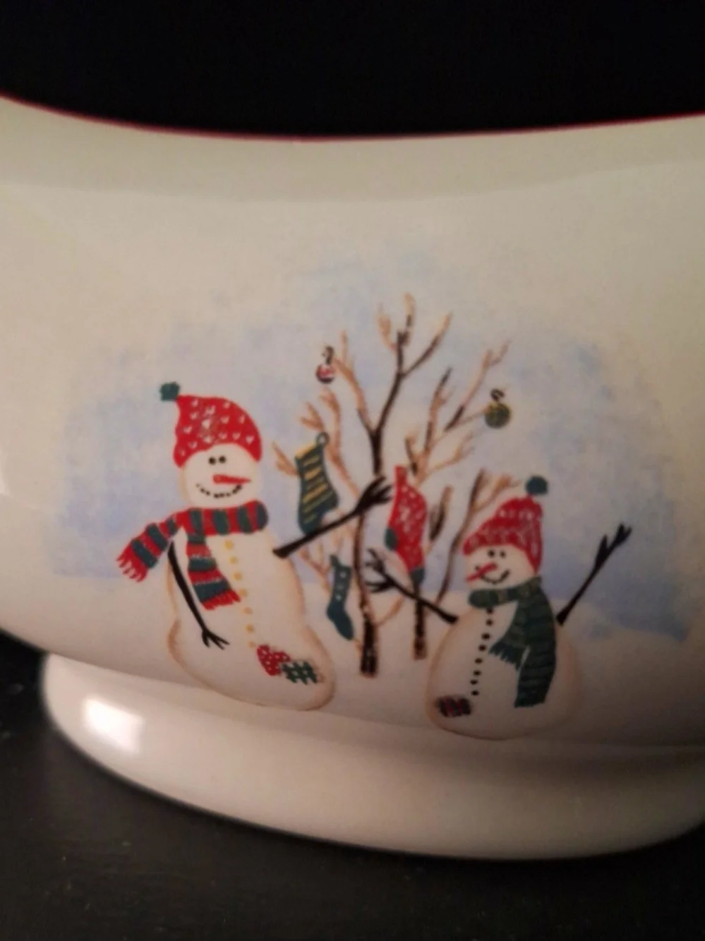 Cream Snowman Creamer And Gravy Boat w/Bonus